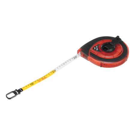 Рулетка геодезическая 30 м х 15 мм, закрытый корпус, фибергласовая лента, двусторонняя шкала, Pro Matrix цена