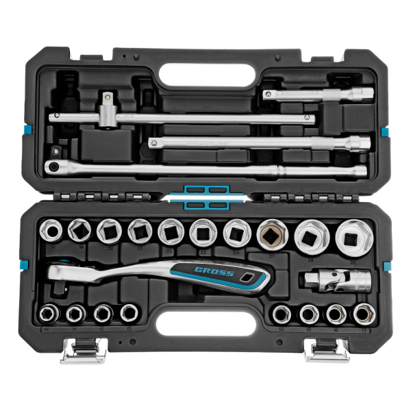 Набор инструментов, 1/2", CrV, 120 зубьев, 24 предмета Gross