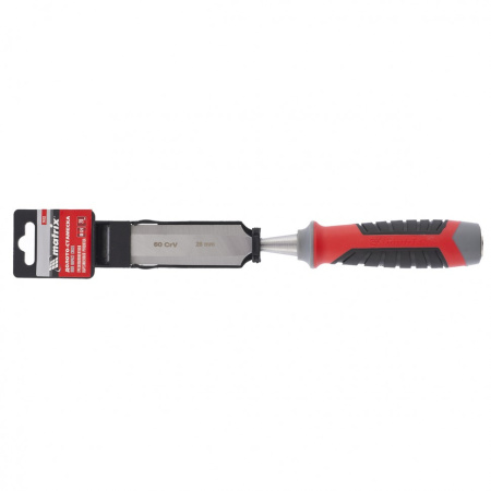 Долото-стамеска, 28 мм, 60 CrV, трехкомпонентная обрезиненная рукоятка Matrix цена