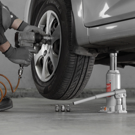 Домкрат гидравлический бутылочный, 6 т, h подъема 216-413 мм Matrix цена