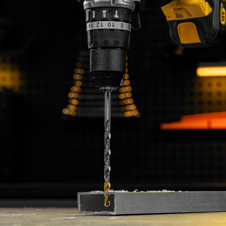 Сверло спиральное по металлу 7,5 х 156 мм, Р6М5, Golden Tip, удлиненное Denzel