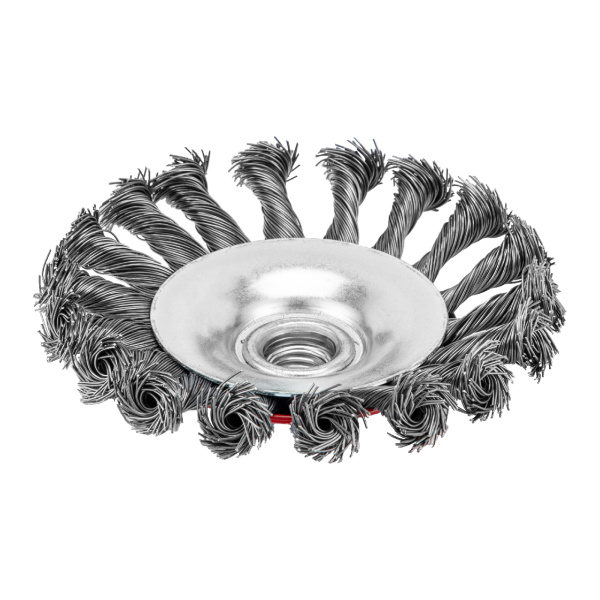 Щетка для УШМ, 115 мм, М14, "тарелка", крученая проволока 0.5 мм Matrix