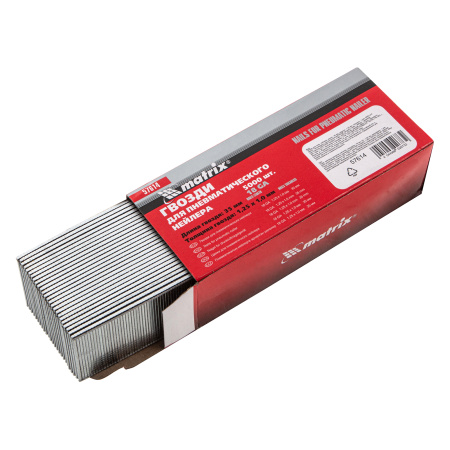 Гвозди для пневматического нейлера, длина 35 мм, ширина 1.25 мм, толщина 1 мм, 5000 шт Matrix цена