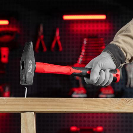 Молоток слесарный optimal, 800 г, фибергласовая обрезиненная рукоятка, квадратный боек Matrix