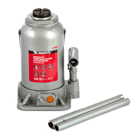 Домкрат гидравлический бутылочный, 20 т, h подъема 244-449 мм Matrix цена