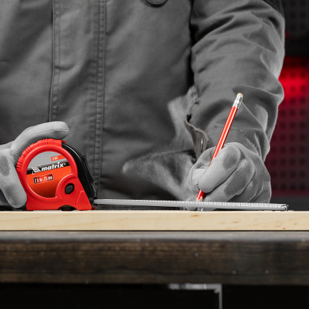 Рулетка Rubber,7,5 м х 25 мм,обрезиненный корпус Matrix цена