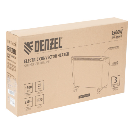 Конвектор электрический XCE-1500 B, 230 В, 1500 Вт, X-образный нагреватель Denzel