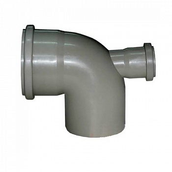 Отвод 110х90 с выходом 50 (фронт + прямой/сзади) для внутренней канализации FLEXTRON