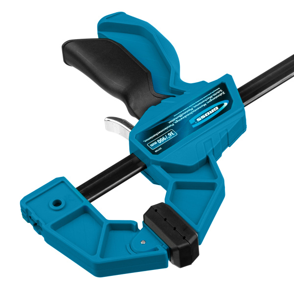 Струбцина реечная, быстрозажимная, пистолетного типа, пошаговый механизм, пластиковый корпус, 900 мм Gross цена