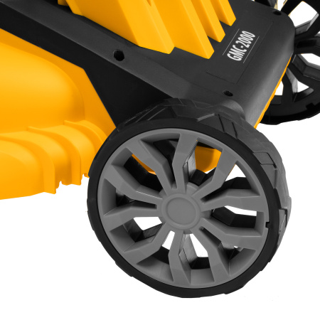 Газонокосилка электрическая GMC-2000, шир. 44см, 2000 Вт, 6 уров., травосб. 45 л Denzel цена