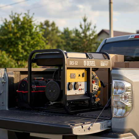 Генератор дизельный DES-32, 3,2 кВт, 230 В, 11 л, ручной стартер Denzel