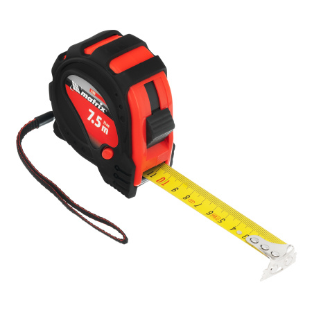 Рулетка Status Magnet 3 fixations,7,5 м х 25 мм,обрезиненный корпус,зацеп с магнитом Matrix цена