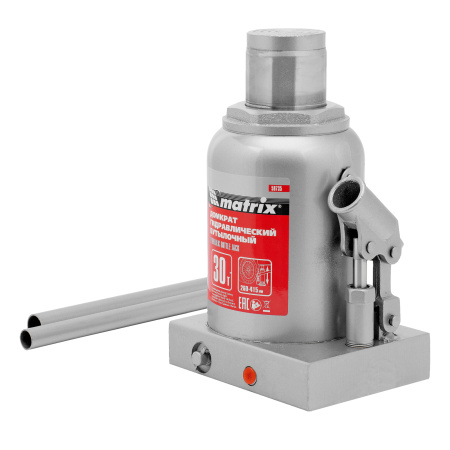 Домкрат гидравлический бутылочный, 30 т, высота подъема 260-415 мм Matrix цена