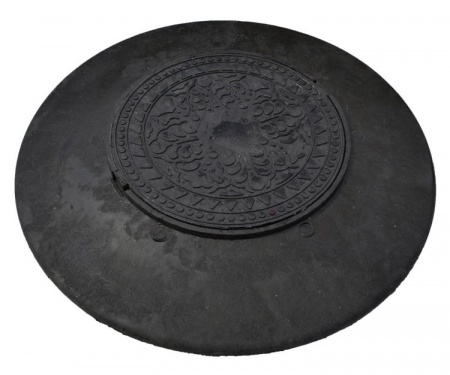 Конус + люк (черный) для полимерпесчаного сборного колодца (Диаметр 1метр)