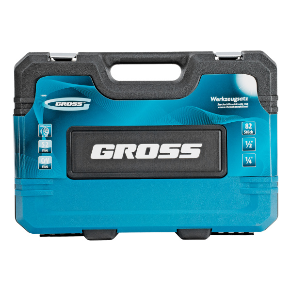 Набор инструментов, 1/4", 1/2", CrV, 120 зубьев, 82 предмета Gross
