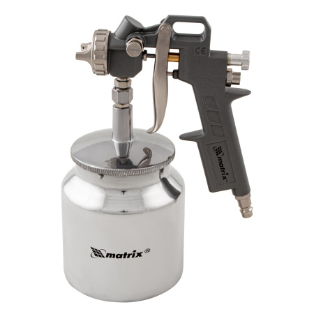 Краскораспылитель пневматический с нижним бачком V 0.75 л, сопло D 1.2, 1.5 и 1.8 мм Matrix цена