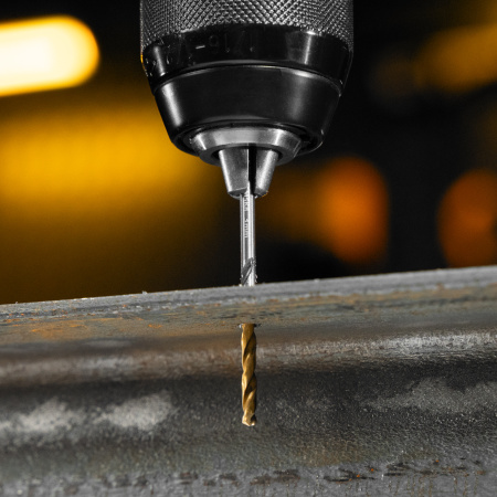 Набор сверл по металлу, 1-10 мм, Р6М5К8-TiN, Golden Tip, 10 шт Denzel