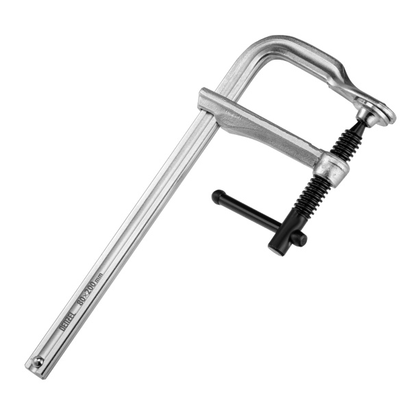 Струбцина F-образная, 80x200мм, кованая Denzel цена