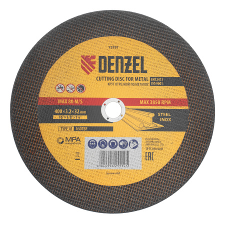 Круг отрезной по металлу, 400 х 3,2 х 32 мм, A30TBF// Denzel