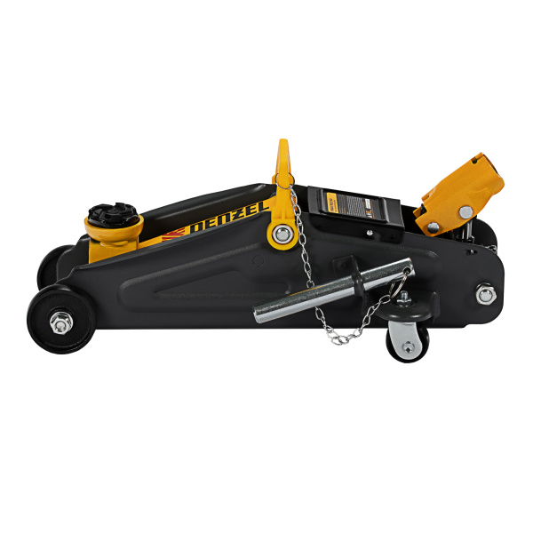 Домкрат гидравлический подкатной с фиксатором, 2 т, 130-330 мм Denzel цена