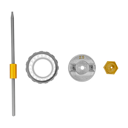 Ремкомплект для краскораспылителя 4 предмета: сопло 2,5 мм, игла, форсунка, зажим сопла Matrix цена