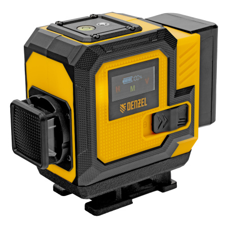 Лазерный уровень мультипризменный DLV-360-3C, 30 м, зеленый луч, Li-Ion 2,4 Aч, кейс// Denzel цена