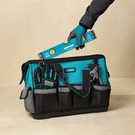 Сумка для инструмента HanD Werker, 42 кармана, дно пластик, наплечный ремень, 475 х 260 х 360 мм Gross цена