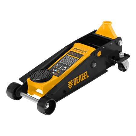 Домкрат гидравлический подкатной 3 т, с фиксатором, быстрый подъем, 135-480 мм, профессиональный Denzel цена