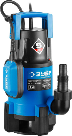 Дренажный насос для грязной воды ЗУБР, 550 Вт, Профессионал НПГ-Т3-550