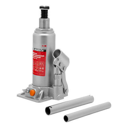 Домкрат гидравлический бутылочный, 4 т, h подъема 194-372 мм, в пластиковом кейсе Matrix цена