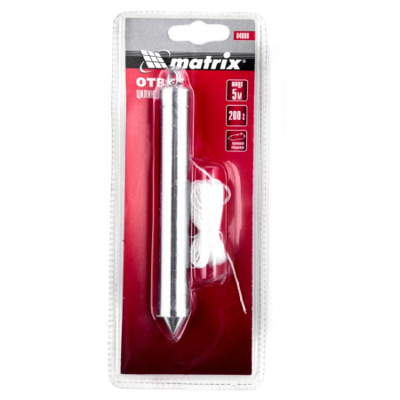 Отвес цилиндрический, 200 г, шнур 5 м Matrix цена