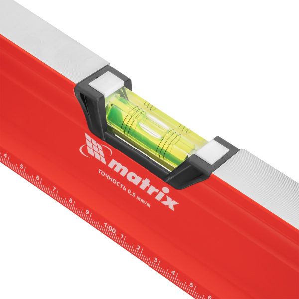 Уровень алюминиевый, магнит, фрезерованный, 3 глазка (1 зеркальный) двухкомпонентные рукоятки, 2000 мм Matrix цена