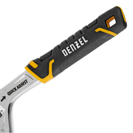 Ключ разводной, 150 мм (раскрытие до 23 мм), CrV, с быстрым сбросом, кованый, TPR рукоятка Denzel