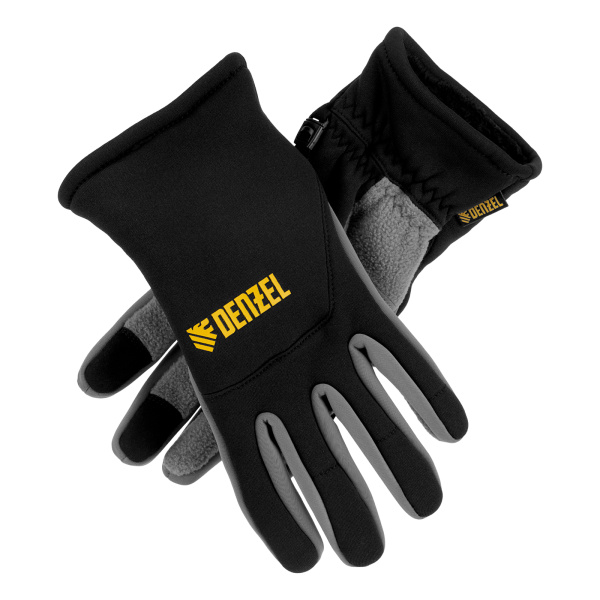 Перчатки универсальные, искусственный мех, работа с сенсорным экраном, размер 8 Denzel