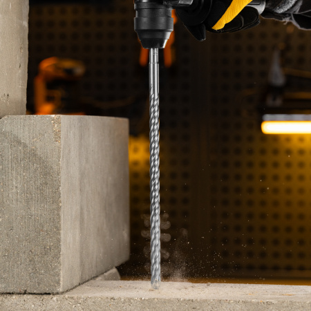 Бур по бетону, цельная крестовая пластина, 12x315 мм, SDS PLUS Denzel