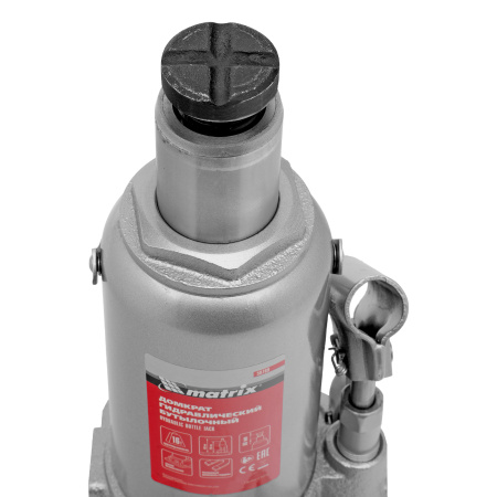 Домкрат гидравлический бутылочный, 16 т, h подъема 230-460 мм Matrix цена