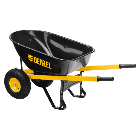 Тачка строительная, усиленная, объем 140 л, 250 кг, двухколесная, колесо 15х6.00-6 Denzel цена