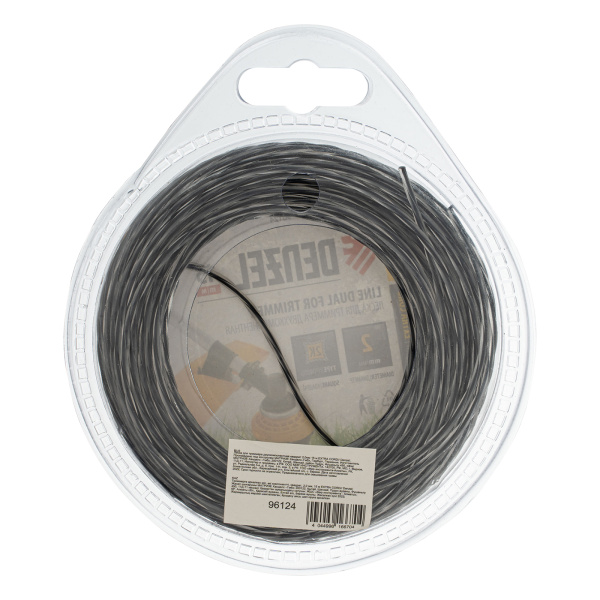 Леска для триммера, двухкомпонентная квадрат 2 мм, 15 м Extra cord Denzel цена