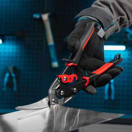 Ножницы по металлу "Piranha", 270 мм, прямой и левый проходной рез, сталь СrMo, двухкомпонентные рукоятки Gross