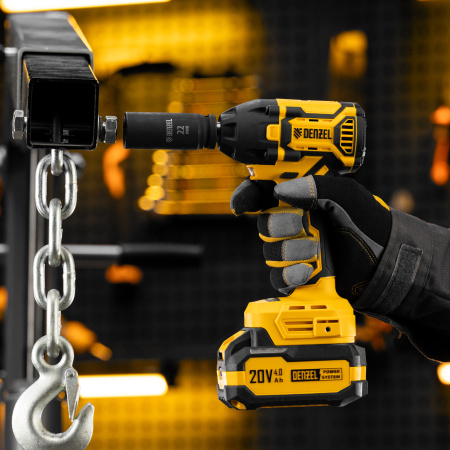 Гайковерт ударный аккумуляторный бесщет. CIWH-BL-20-350, Li-Ion, 20 В// Denzel