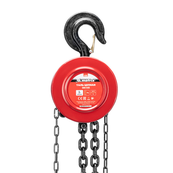 Таль цепная, 3 т, H подъема 3 м, расстояние между крюками 470 мм Matrix цена