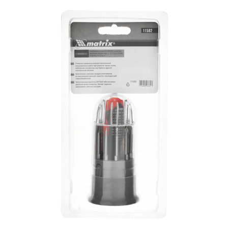 Отвертка для точных работ Fusion с насадками, 11 предметов, в пластиковом пенале, трехкомпонентная рукоятка Matrix