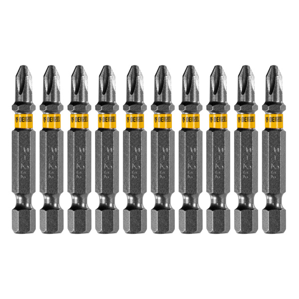 Бита PH2х50, сталь легированная S2, 20 шт., пластиковая коробка, , Е 6,3 Denzel