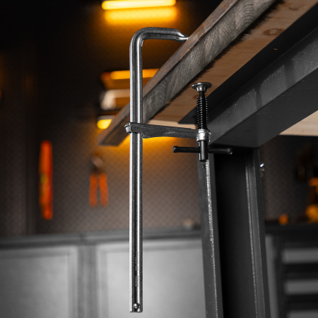 Струбцина F-образная, 80x300мм, кованая Denzel цена