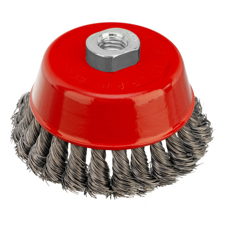 Щетка для УШМ, 100 мм, М14, "чашка", крученая проволока 0.35 мм Matrix
