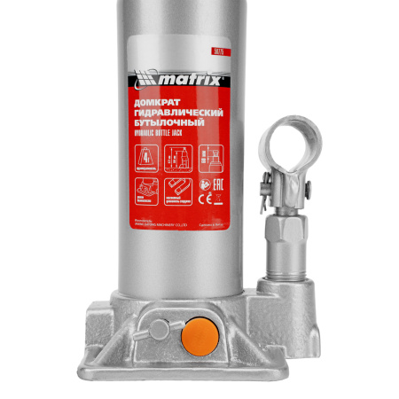 Домкрат гидравлический бутылочный, 4 т, h подъема 194-372 мм, в пластиковом кейсе Matrix цена