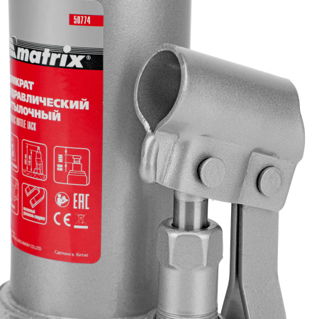 Домкрат гидравлический бутылочный, 3 т, h подъема 178-343 мм, в пластиковом кейсе Matrix цена
