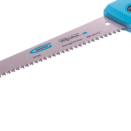 Ножовка по дереву Piranha, выкружная, 300 мм/12", 11-12 TPI, каленый зуб 3D, двухкомпонентная рукоятка Gross цена