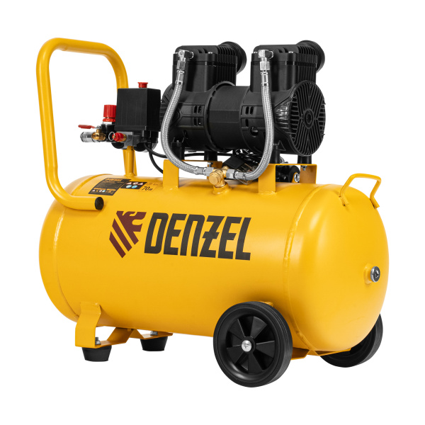 Компрессор безмасл. малошумный DLP-1500/50, 1,5 кВт,50 л, 2850 об/мин, 250 л/мин Denzel
