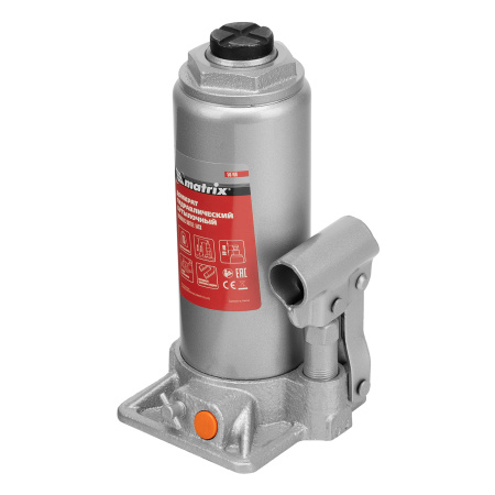 Домкрат гидравлический бутылочный, 8 т, h подъема 230-457 мм Matrix цена